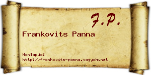Frankovits Panna névjegykártya